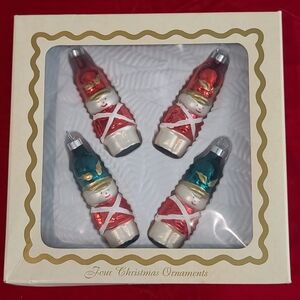 4 Vtg Bradford Novelty Christmas Ornaments - Soldiers